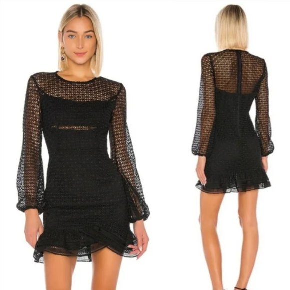 Bardot Dresses & Skirts - Bardot Savannah Long Sleeve Lace Cutout Minidress
